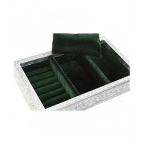 Scatola-Portagioie Home ESPRIT Verde Argentato Legno Alluminio 25 x 15 x 5 cm