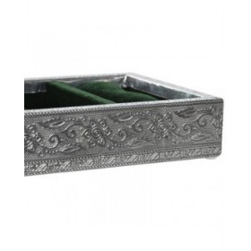 Scatola-Portagioie Home ESPRIT Verde Argentato Legno Alluminio 25 x 15 x 5 cm