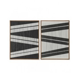 Quadro Home ESPRIT Righe Città 60 x 3 x 60 cm (2 Unità)
