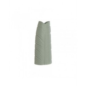 Vaso Home ESPRIT Verde Gres Tropicale Foglia della pianta 21 x 10 x 50 cm