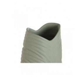 Vaso Home ESPRIT Verde Gres Tropicale Foglia della pianta 21 x 10 x 50 cm