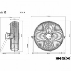 Ventilatore da Terra Metabo AV 18 Bianco