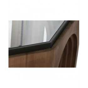 Tavolino da Caffè Home ESPRIT Cristallo Legno di abete 99 x 99 x 46 cm