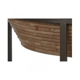 Tavolino da Caffè Home ESPRIT Cristallo Legno di abete 102 x 102 x 46 cm