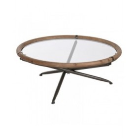 Tavolino da Caffè Home ESPRIT Cristallo Legno di abete 100 x 100 x 40 cm