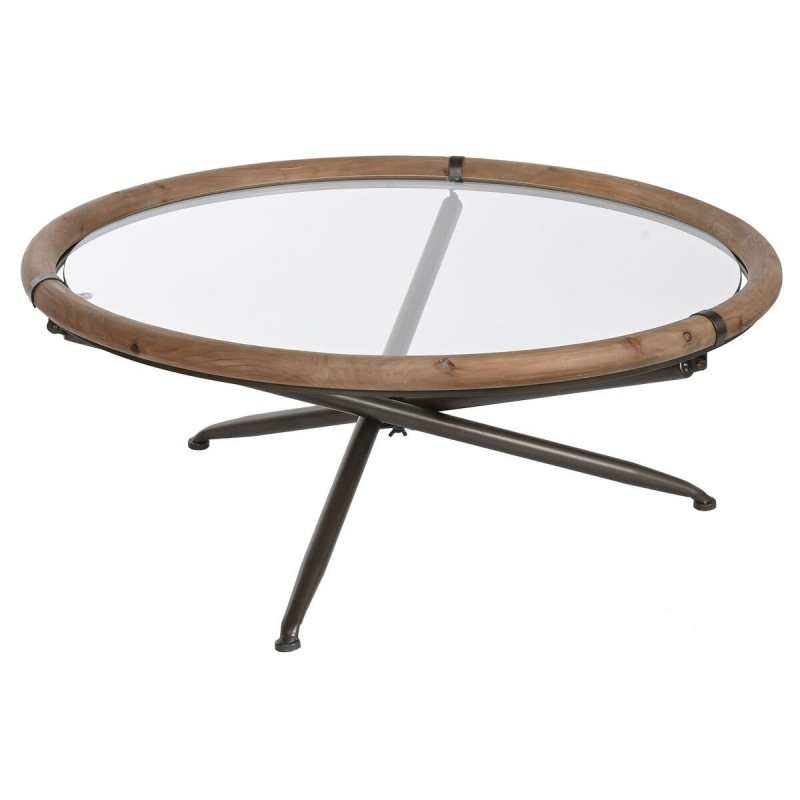 Tavolino da Caffè Home ESPRIT Cristallo Legno di abete 100 x 100 x 40 cm