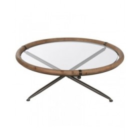 Tavolino da Caffè Home ESPRIT Cristallo Legno di abete 100 x 100 x 40 cm