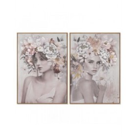 Quadro Home ESPRIT Fiori Moderno 70 x 3,5 x 100 cm (2 Unità)