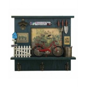 Appendiabiti da parete Alexandra House Living Metallo Legno MDF Bicicletta 11 x 37 x 42 cm Negozio