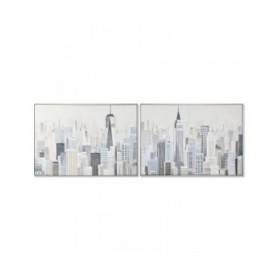 Quadro Home ESPRIT Città Loft 122,3 x 4,5 x 82,3 cm (2 Unità)