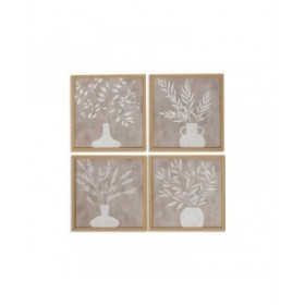 Quadro Home ESPRIT Vaso Scandinavo 30 x 2 x 30 cm (2 Unità)