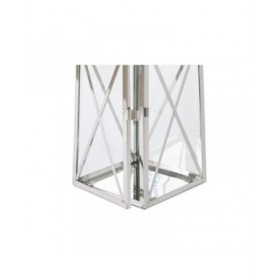 Lanterna Home ESPRIT Argentato Cristallo Acciaio Cromato 20 x 20 x 48 cm (3 Pezzi)