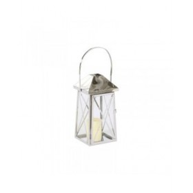 Lanterna Home ESPRIT Argentato Cristallo Acciaio Cromato 20 x 20 x 48 cm (3 Pezzi)
