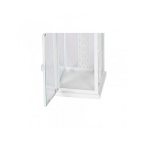 Lanterna Home ESPRIT Bianco Cristallo Ferro Shabby Chic 20 x 20 x 55 cm (3 Pezzi)