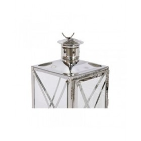 Lanterna Home ESPRIT Argentato Cristallo Acciaio Cromato 16 x 15 x 32 cm (2 Pezzi)