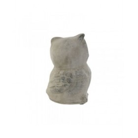 Statua Decorativa Home ESPRIT Grigio Gufo Finitura invecchiata 10 x 9 x 14 cm (3 Unità)