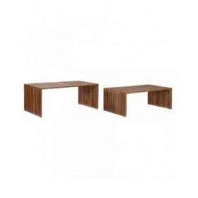 Set di 2 tavoli Home ESPRIT Naturale teak 116 x 60 x 46 cm