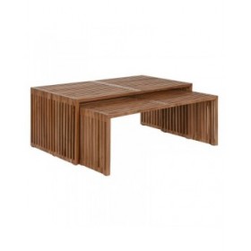 Set di 2 tavoli Home ESPRIT Naturale teak 116 x 60 x 46 cm