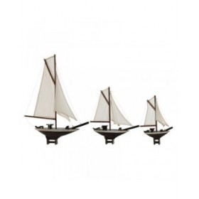 Statua Decorativa Home ESPRIT Bianco Marrone Mediterraneo 55 x 8 x 70 cm (3 Pezzi)