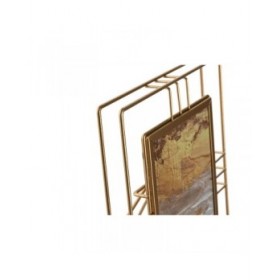 Cornice Portafoto Home ESPRIT Dorato Metallo Cristallo 18,5 x 2,5 x 23,5 cm (12 Unità)