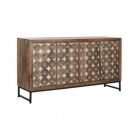Credenza Home ESPRIT Marrone Nero Argentato 150 x 38 x 80 cm