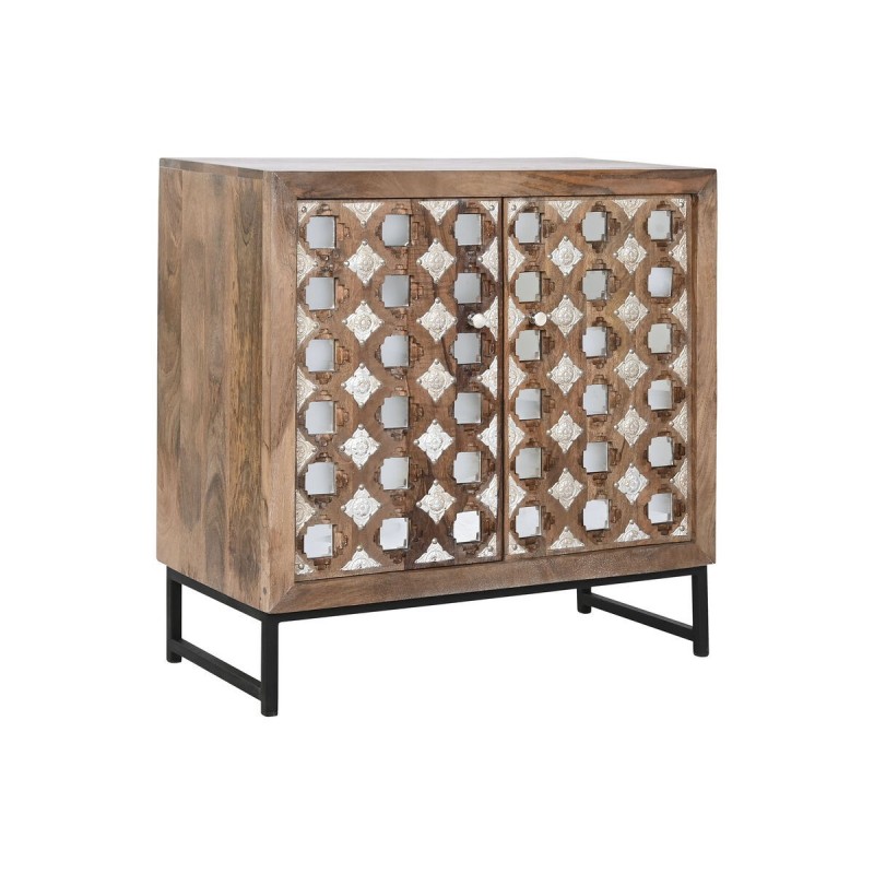 Credenza Home ESPRIT Marrone Nero Argentato 80 x 38 x 80 cm