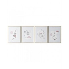 Quadro DKD Home Decor Viso Scandinavo 45 x 2,5 x 60 cm (4 Unità)