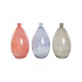 Vaso DKD Home Decor Nero Rosso Blu Marino Vetro Temperato 14 x 14 x 30 cm (3 Unità)
