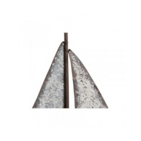 Statua Decorativa Home ESPRIT Bianco Naturale Barca a vela Finitura invecchiata 35,3 x 8 x 46,5 cm