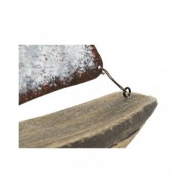 Statua Decorativa Home ESPRIT Bianco Naturale Barca a vela Finitura invecchiata 26 x 6 x 34 cm