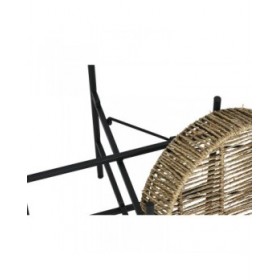 Set di 2 tavoli Home ESPRIT Nero Naturale Metallo 49 x 49 x 44 cm