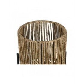 Set di vasi da fiori Home ESPRIT Nero Metallo Fibra 23 x 23 x 76,5 cm