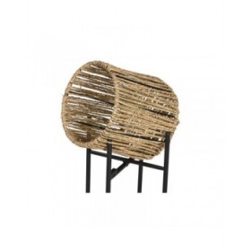 Set di vasi da fiori Home ESPRIT Nero Metallo Fibra 23 x 23 x 76,5 cm