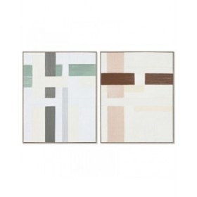Quadro Home ESPRIT Astratto Città 82,2 x 4,5 x 102 cm (2 Unità)