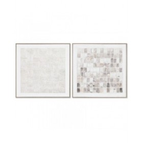 Quadro Home ESPRIT Astratto Città 82,2 x 4,5 x 82,2 cm (2 Unità)
