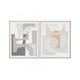 Quadro Home ESPRIT Astratto Città 82,3 x 4,5 x 102 cm (2 Unità)