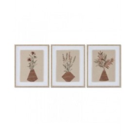 Quadro Home ESPRIT Vaso Scandinavo 42,5 x 3 x 52,5 cm (3 Unità)