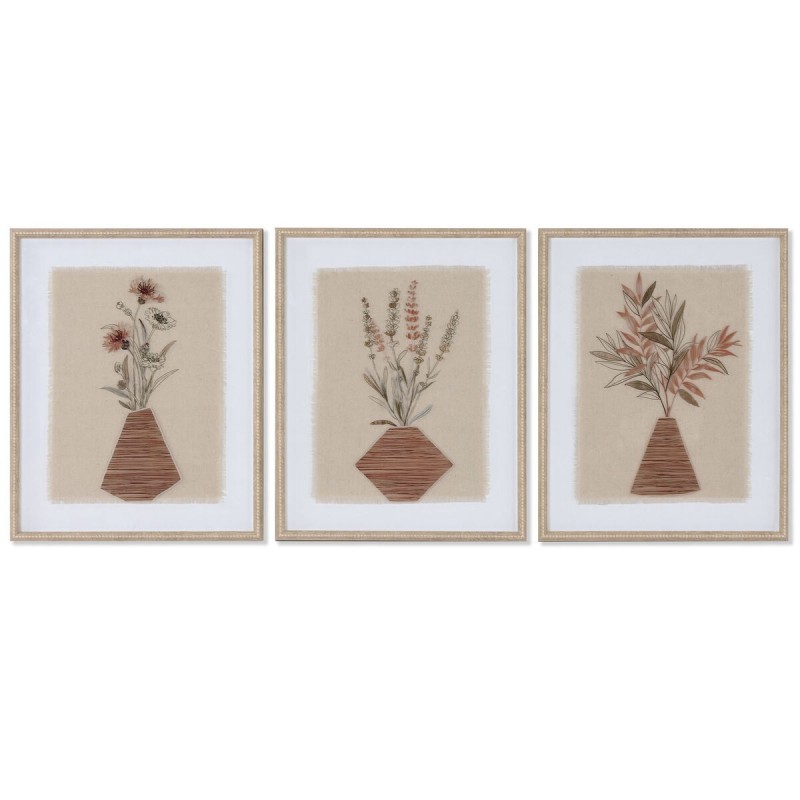 Quadro Home ESPRIT Vaso Scandinavo 42,5 x 3 x 52,5 cm (3 Unità)
