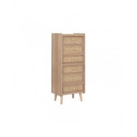 Cassettiera Home ESPRIT Naturale Rattan Legno di paulownia 40 x 30 x 104 cm