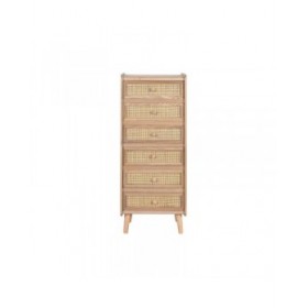 Cassettiera Home ESPRIT Naturale Rattan Legno di paulownia 40 x 30 x 104 cm