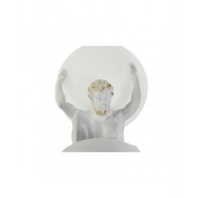 Lampada da tavolo Home ESPRIT Bianco Dorato Resina Plastica 220 V 14 x 14 x 32 cm