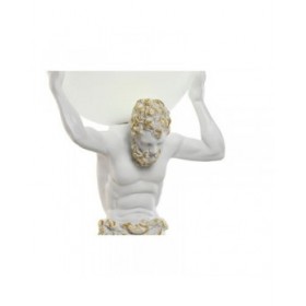 Lampada da tavolo Home ESPRIT Bianco Dorato Resina Plastica 220 V 18 x 17 x 44 cm