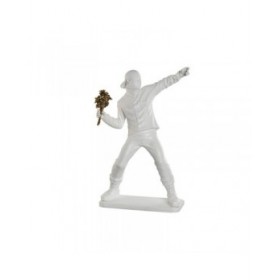 Statua Decorativa Home ESPRIT Bianco Dorato 41 x 24 x 66 cm