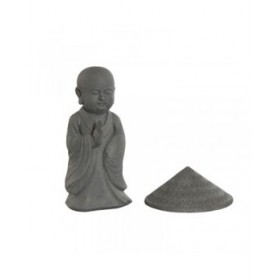 Statua Decorativa Home ESPRIT Grigio Frate Orientale 30 x 30 x 51 cm