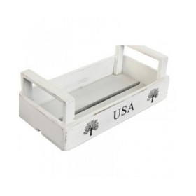 Scatole per conservare Home ESPRIT Bianco Legno di abete 39 x 19 x 12 cm 3 Pezzi