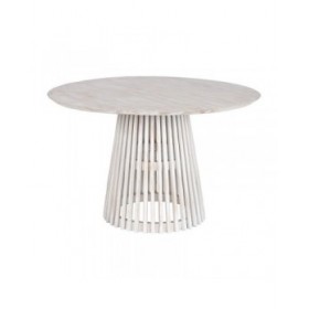 Tavolo da Pranzo Home ESPRIT Bianco legno di mindi 120 x 120 x 75 cm