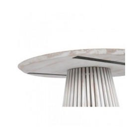 Tavolo da Pranzo Home ESPRIT Bianco legno di mindi 120 x 120 x 75 cm