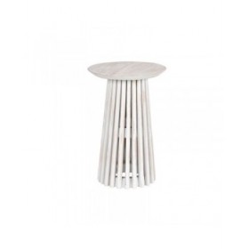Tavolino Aggiuntivo Home ESPRIT Bianco legno di mindi 40 x 40 x 60 cm