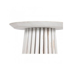 Tavolino Aggiuntivo Home ESPRIT Bianco legno di mindi 40 x 40 x 60 cm