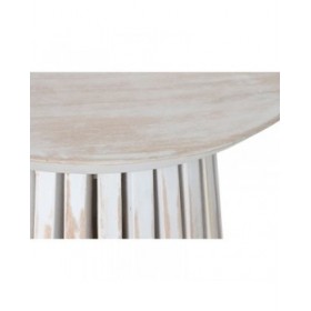 Tavolino Aggiuntivo Home ESPRIT Bianco legno di mindi 40 x 40 x 60 cm